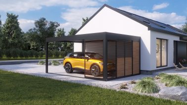Tarasola Carport nowoczesna wiata garażowa shutters 1