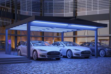 Tarasola Carport nowoczesna wiata garażowa dwustanowiskowa oświetlenie led